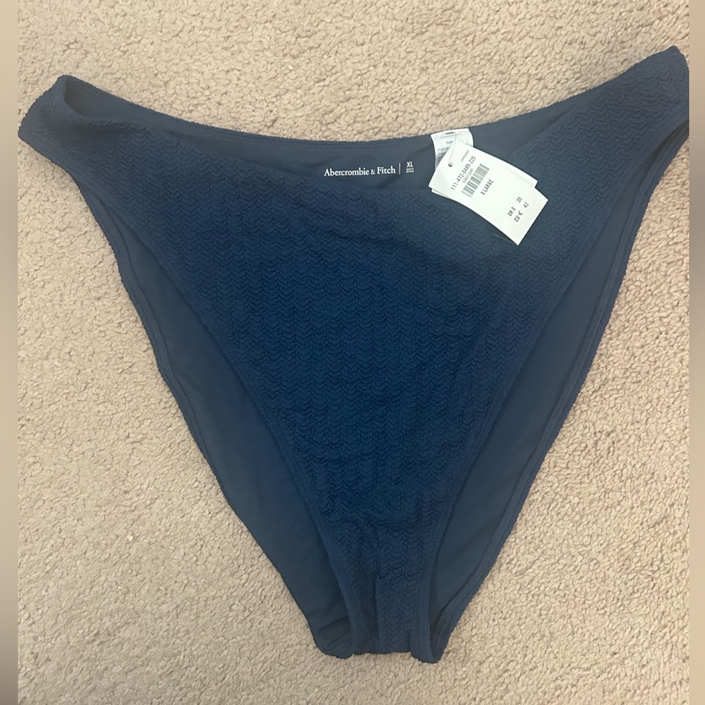 NWT Abercrombie & Fitch Navy Swim Bottom XL Moderate Coverage